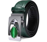 Barry.Wang Leather Ratchet Belt for Men Western Cowboy Adjustable Buckle 1 3/8" Casual Jeans Dress Business Trim to Fit