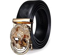 Barry.Wang Men Belt Gold Dragon Buckle Designer with Real Leather Business Gift Luxury Adjustable