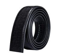Barry.Wang Men Ratchet Belt,Business Dress Belt Black Genuine Leather Belt Without Buckle,Trim to Fit