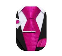 Barry.Wang Men Ties Set Solid Classic Satin Necktie Pocket Square Cufflinks Clip 4PCS for Men Wedding Formal Business