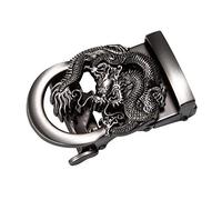 Barry.Wang Men's Belt Buckle Only Dragon Designer Belt No Leather 35mm Black Novelty Animal