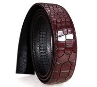 Barry.Wang Men's Fashion Belt Without Brown Ratchet Leather Belt Adjustable 35mm Width