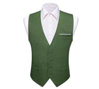 Barry.Wang Men's Foraml Waistcoat Business V-neck Vest | Classic Slim Fit Suit Vest Wedding Prom Tuxedo Party