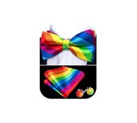 Barry.Wang Mens Rainbow Bow Tie Paisley Silk Pre-Tied Bowtie Set