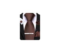 Barry.Wang Mens Tie and Pocket Square Set with Brooch Ties Clip Cufflinks | Solid Color Silk Necktie, Handkerchief, Lapel Flower Pin, Tie Bar, Cuff Links, 5PCS, Jacquard Woven, Wedding Formal Business
