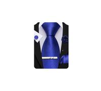 Barry.Wang Mens Tie Pocket Square Set Solid Color Silk Necktie Cufflinks Lapel Pin and Ties Clip Wedding Business 5PCS
