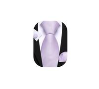 Barry.Wang Tie Set Striped Necktie Men's Lilac Purple Pocket Square Cufflinks Sets Formal Business Wedding