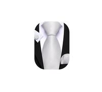 Barry.Wang Tie Set Striped Necktie Men's White Pocket Square Cufflinks Sets Formal Business Wedding