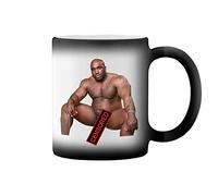 Barry Wood Sitting on Bed Censored Black Magic Coffee Mug