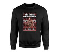 Barry Wood's Yule Log Christmas Jumper Sweatshirt - Novelty Funny Rude Crude Explicit Fun Joke Merry Xmas Eve Festive Jolly Reindeer Pattern Work Party Gift Present (4XL, Black Prime)