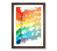 Bars of The Rainbow in Abstract Framed Print | A2 Walnut Framed Wall Art | Ready to Hang | Abstract Fantasy Picture | Living Room Bedroom Lounge Office