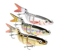 Barschkader Realistic Hard Bait 3 Part | Falling SwimBait with Storage Box | Multi -Segment Fischkaber | Water Bait