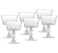 Barski Dessert Cups Set of 6, 8 oz Glass Sundae Bowls Footed Dessert Dishes