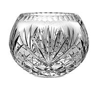 Barski European Hand Cut Majestic Crystal Rose Bowl Vase, 5" D
