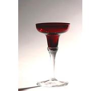 Barski Glass Candleholder - Ruby Top - Beautiful Stem - Pillar or Tapered Candle - Magnificent Quality Candlestick - Candle Stick - Holder - 6" Height - Beautiful Gift Box Made in Europe