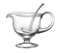 Barski- Glass - Gravy Boat with Ladle - Gravy is 8.5" L - 5"H - Ladle is 5.5"L - 12.5 oz - Handmade Glass - Made in Europe
