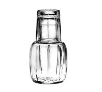 Barski - Mouth Blown - Hand Cut - Crystal - 2 Piece Set - 25 oz . Bedside Night Carafe / Desktop Carafe with Tumbler Glass - 8.25" H - Made in Europe
