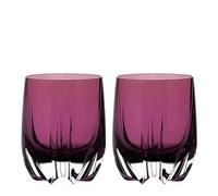 Barski Whiskey Glasses - Double Old Fashioned Amethyst Rocks Glass - Set of 2 Lowball Tumbler - Heavy Base- DOF Crystal Glass Tumblers - For Scotch - Bourbon, Drinking Glasses - 11 oz, Made in Europe