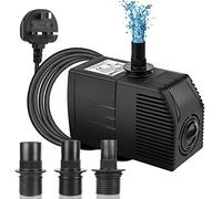 BARST 2000L/H Submersible Water Pump with Filter, Ultra Quiet Water Pump for Aquarium Fountains Pool Fish Tank Pond Hydroponics Statuary with 4 Strong Suction Cups,3 Nozzles & 5m Power Cord 45W