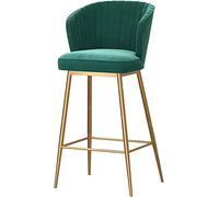 Barstool 1PC Velvet Kitchen Stool with Back Chairs for Dining Room/Kitchen Island/Home Bar, Seat Lofty Ambition (Green Height 65cm)
