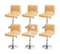Barstool Covers Slipcovers Waterproof Bar Stool Covers 2 4 6 Pcs, Stretch Slipcover With Bar Stool Cover with Back, for Counter, Kitchen, Dining Room, Hotel,Yellow set of 6