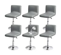 Barstool Covers Slipcovers Waterproof Bar Stool Covers 2 4 6 Pcs, Stretch Slipcover With Bar Stool Cover with Back, for Counter, Kitchen, Dining Room, Hotel,Dark Gray set of 6