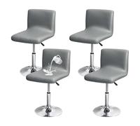 Barstool Covers Slipcovers Waterproof Bar Stool Covers 2 4 6 Pcs, Stretch Slipcover With Bar Stool Cover with Back, for Counter, Kitchen, Dining Room, Hotel,Dark Gray set of 4
