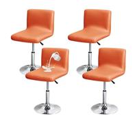 Barstool Covers Slipcovers Waterproof Bar Stool Covers 2 4 6 Pcs, Stretch Slipcover With Bar Stool Cover with Back, for Counter, Kitchen, Dining Room, Hotel,Orange set of 4