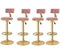 Barstools Bar Chair Counter Height Breakfast Restaurant Seat, Adjustable 360° Rotating and Lifting, Soft Cushion with Backrest Flannel, Household Breakfast Stool with Footres