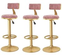 Barstools Bar Chair Counter Height Breakfast Restaurant Seat, Adjustable 360° Rotating and Lifting, Soft Cushion with Backrest Flannel, Household Breakfast Stool with Footres