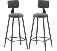 Barstools Breakfast Stools Counter Height Bar Chairs with Velvet Padded, 26/30in, 330lbs Capacity, Morden Kitchen Island Dining Room Tall Stool (Grey 2ps)