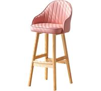 Barstools, Kitchen Island Counter Bar Stools, Wood Frame, 330lbs Capacity, Upholstered Tall Bar Stool (Pink-1ps,64cm)