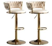 Barstools Set of 2 Height Adjustable Swivel Barstool with Back and Metal Legs
