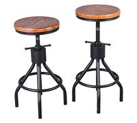 Barstools Swivel Bar Stools, Set of 2, Metal Bar Chairs Adjustable Kitchen Counter Breakfast Bar Stools, Industrial Kitchen Stools