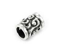 Bart hair bead with silver spiral pattern ID 5 mm - pearls for dreadlocks