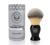 •Bart’s Balm Luxury Synthetic Shaving Brush for men - Soft Bristles, No Shedding, Black Handle - Combine with Shaving Soap or Cream For A Quick, Rich Lather- Vegan & Cruelty Free