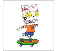 Bart Skateboard - Weather Proof Die Cut Vinyl Day of The Dead Sticker