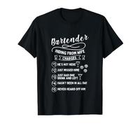 Bartender Bar Design for Barman - Hiding from Wife Charges Value Graphic T-Shirt, Men, Black, S