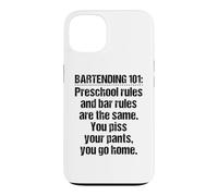 Bartender Bartending 101 Preschool Bar Rules Black Case for iPhone 13
