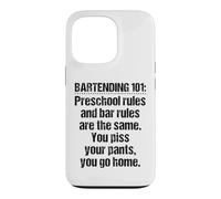 Bartender Bartending 101 Preschool Bar Rules Black Case for iPhone 13 Pro