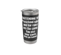 Bartender Bartending 101 Preschool Bar Rules White Stainless Steel Insulated Tumbler