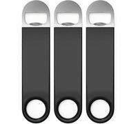 Bartender Bottle Opener, Bar Blade, Beer Opener, 3 Pack, Professional Quality: Rubber Coated, Stainless Steel. 17.7 cm
