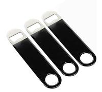 Bartender Bottle Openers, Bar Blade, Beer Openers, 3 Pack by Professional Grade: Rubber Coated, Stainless Steel. 7 inch/17.7cm