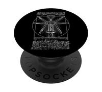 Bartender Corkscrew Oenophile Vitruvian Man Da Vinci Wine PopSockets Adhesive PopGrip