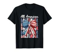 Bartender Costume American 4th of July US Flag Bow Tie T-Shirt