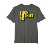 Bartender Design I Know The Owner Too Funny Bouncer Bar Pub T-Shirt, Men's Big and Tall, Asphalt Grey, 5X Tall