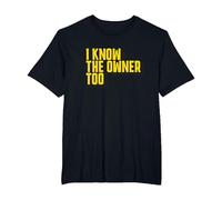 Bartender Design I Know The Owner Too Funny Bouncer Bar Pub T-Shirt, Men's Big and Tall, Black, 6X Tall