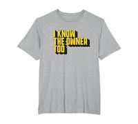 Bartender Design I Know The Owner Too Funny Bouncer Bar Pub T-Shirt, Men's Big and Tall, Heather Grey, 4X Tall