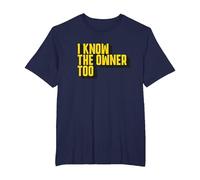 Bartender Design I Know The Owner Too Funny Bouncer Bar Pub T-Shirt, Men's Big and Tall, Navy Blue, 3X Tall