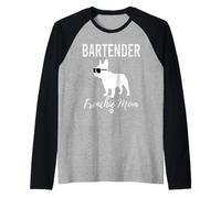 Bartender Frenchie Mom Shirt Dog Lover Gift for Mixologist Raglan Baseball Tee